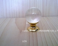 35PCS/LOT FREE SHIPPING 25MM CRYSTAL BALL KNOBS ON GOLD BRASS BASE