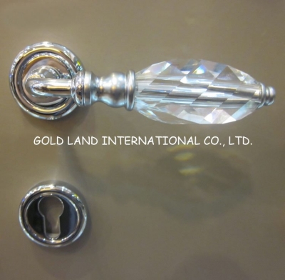 72mm Free shipping 2pcs handles with lock body+keys crystal glass door locks wooden door lock bedroom lock