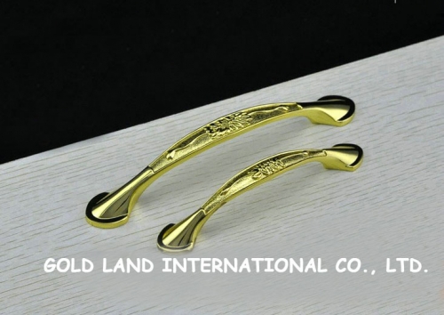 96mm Free shipping 24K golden color zinc alloy cabinet furniture handle