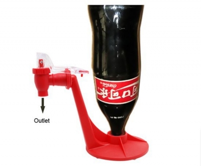 Coke bottle inverted water dispenser drinking switch beverage apparatus gadget
