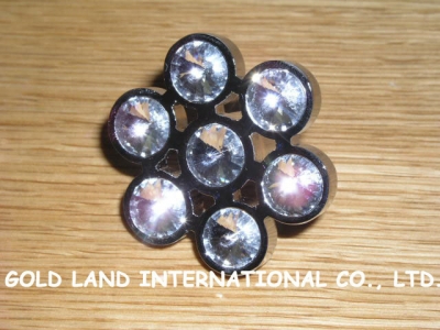 D42mm Free shipping K9 crystal glass flower furniture drawer knobs