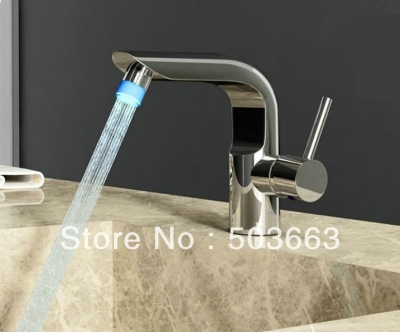 LED FAUCET bathroom mixer tap chrome 3 colors b043 [Bathroom Led Faucet 1049|]