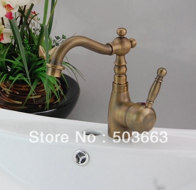 Wholesale New Classic Antique Brass New Bathroom Faucet Basin Sink Spray Single Handle Mixer Tap S-883
