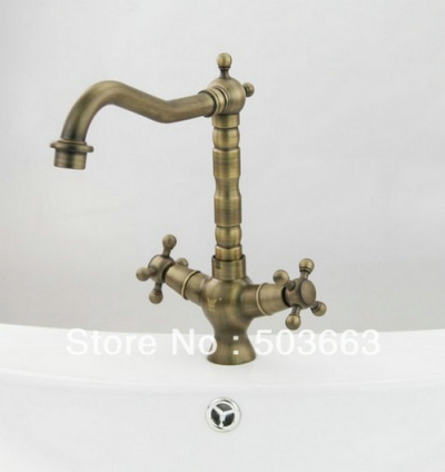 Wholesale New Classic Antique brass Bathroom Faucet Basin Sink Spray Mixer Tap S-843