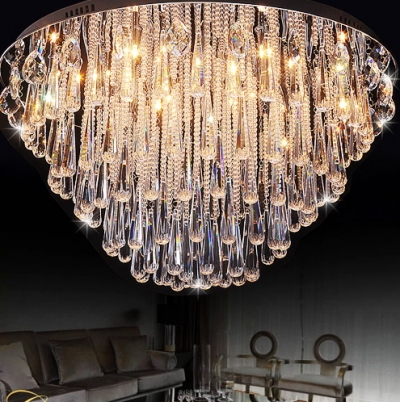 art deco modern luster crystal chandelier lights faixture for foyer bedroom el project flush mounted restanrant led g4 lamp [modern-crystal-chandelier-7222]