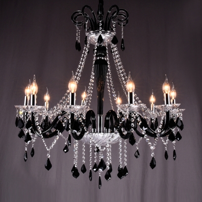 black crystal chandeliers led transparent crystal light modern black chandelier crystal pendants modern led chandelier kitchen [chandeliers-2388]