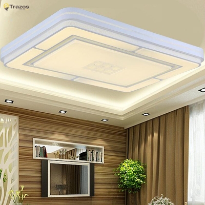chinese style surface mounted led ceiling light for bedroom luminaria de led para sala black white acrylic shade ceiling light [led-ceiling-lights-2839]