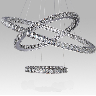 diamond ring led crystal chandelier light modern pendant lamp circles guarantee different size position