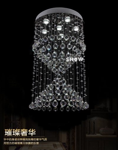 facotry direct led crystal lights chandelier modern home lighting ,dia60*h150cm stair lighting fixture [modern-crystal-chandelier-5391]