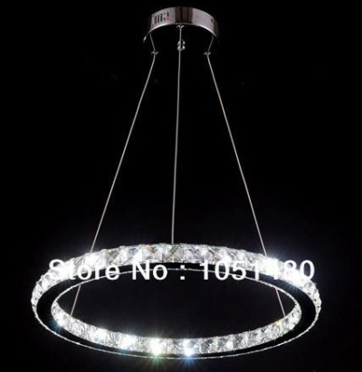 hang wire led lights diamond ring modern crystal chandelier light fixture