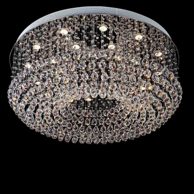 large el round crystal ceiling light fixture lustres de cristal lamp lighting for stair / foyer/ hallway [crystal-ceiling-light-7264]