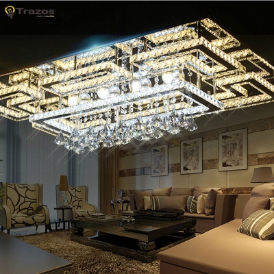 luxury modern crystal ceiling light with glass lampshade gold ceiling lamp for living room bedroom lamparas de techo abajur [dining-room-2723]
