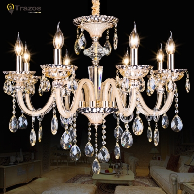 luxury royal candle led chandelier k9 crystal denpants lustres de sala de cristal wedding party decoration chandelier lighting [bedroom-2800]
