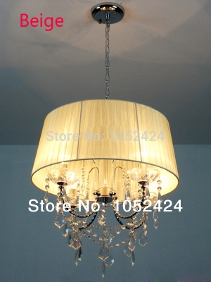 modern crystal chandeliers 4 lights with colorful clothe shades e14 220-240v dinning living foyer lights