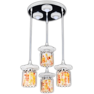 modern led lustre pendant light white fixture suspension luminaire disign for dining room with lampshade flower hanging lamp [modern-pendant-light-6682]