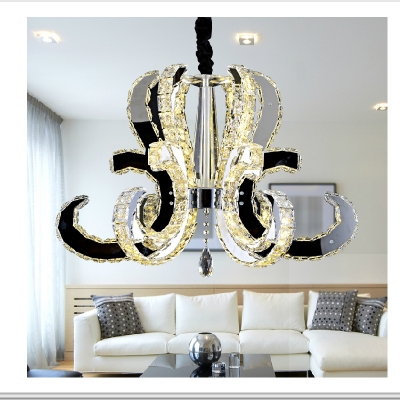 modern luxury large led crystal chandelier for living room foyer hanging lamp vanity lighting fixture for bedroom [15-crystal-chandelier-7125]