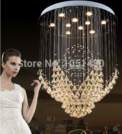 new luxury diamond crystal balls home chandeliers dia80*h100cm modern lighting
