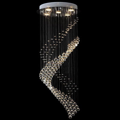 new round led crystal light modern crystal chandelier hang lamp for room,el,staircase dia50*h150cm [modern-pendant-light-6995]