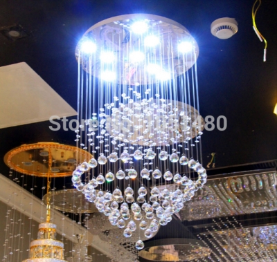 new round suspension lamp crystal pendant lights living room lights dia500*h800mm