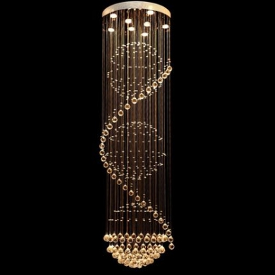quality home modern large long crystal chandeliers led lustre de crystal ceiling pendant lamps stairs chandelier light fixtures