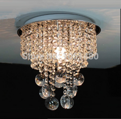 s modern chrome crystal ceiling light dia250*h260mm hallway bedroom lamp