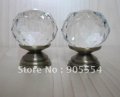 100pcs/lot D30mmxH42mm Free shipping brass base crystal cabinet handle/kitchen cabinet knobs