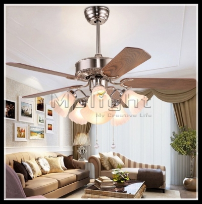 1070mm/42" iron leaf ceiling fan light minimalist modern european antique fan restaurant retro living room ceiling fan lighting