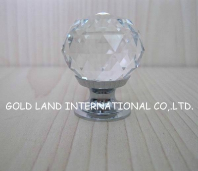 10pcs/lot D30mmxH43mm Free shipping K9 crystal glass with copper base furniture knob