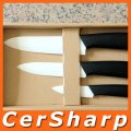 10sets/lot 3pcs white sanding ceramic kitchen knife set black butt handle Eco box #S020