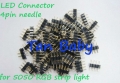 200pcs/lot 4pin rgb connector, pin needle, male type double 4pin, for led rgb strip connector