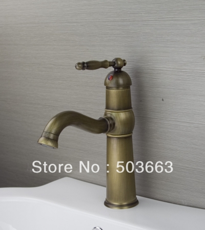 2013 Tall Design Antique Brass Design Wholesale Bathroom Basin Sink Faucet Vanity Brass Faucet H-023