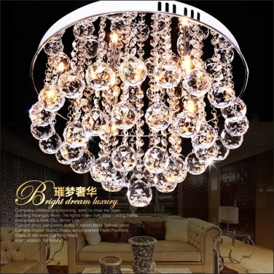 2015 luxury led modern luster crystal chandelier lights faixture for foyer bedroom el project flush mounted g4 lamp [modern-crystal-chandelier-6915]