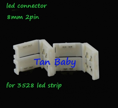 250pcs/lot 8mm 2pin led connector for 3528 led strip light no need soldering easy connector [led-strip-connector-3692]