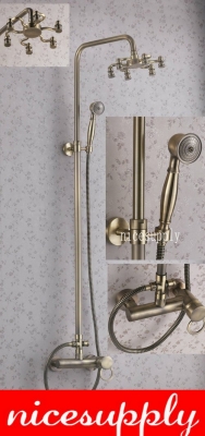 Antique Brass Wall Mounted Rain Shower Faucet Set b5030 Unique Bathroom Shower Set