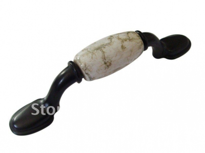 Black zinc alloy ceramic door handle knobs Marble crack Furniture accesories 10pc per lot Wholesale & retail Shipping discount