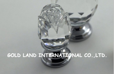 D20xH32mm Free shipping pure brass top quality K9 crystal glass flower knob