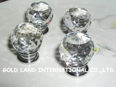 D40mmxH50mm Free shipping crystal glass furniture cabinet drawer knob