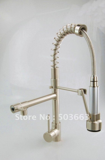 Double Outlets Brushed Nickel Bathroom Basin Sink Mixer Tap CM0195 [Kitchen Pull Out Faucet 1819|]