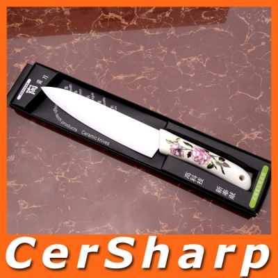 Free Shipping 7 "Chef Knife Rose Ceramic Handle Ceramic Knife #A013 [Ceramic Knife 12|]