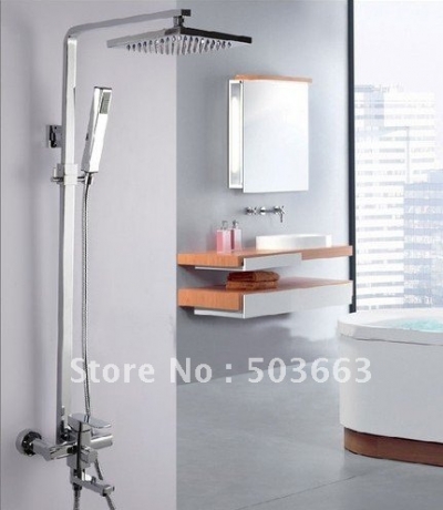 Great Chrome Bathroom Rain Shower Faucet 8" Shower Head Faucet SetCM0575