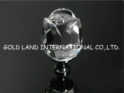 L25xW25xH40mm flower crystal glass cabinet knobs/drawer knob [OU Crystal Glass Knobs & Han]