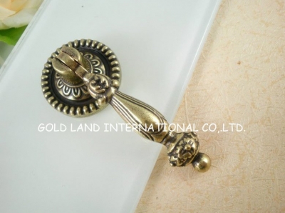 L66xD28mm Free shipping bronze-colored zinc alloy cabinet furniture handle