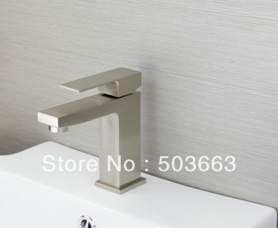 Luxury Single Handle Nickel Brushed Bathroom Basin Sink Faucet Mixer Taps Vanity Brass Faucet L-9021