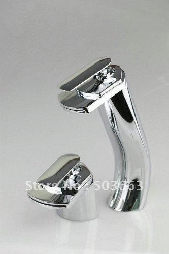 Matching Polished Chrome Waterfall Bathroom Basin Sink Mixer Tap Faucet CM0181