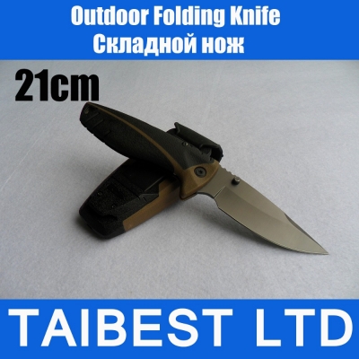 Outdoor Survival Hunting Folding Knife With Sharpener Camping Rescue Pocket Tools