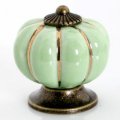NG88G 40mm diameter green spun gold bronze pumpkin cartoon ceramic knob for drawer/wardrobe/cupboard