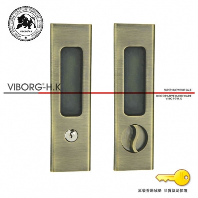 VIBORG Top Quality Zinc Alloy Sliding Door Mortise Lock Set, Mortise Lock for Sliding Door, Z-TT86AB