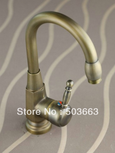Wholesale Antique Brass Kitchen Faucet Single Handle Basin Sink Mixer Tap Vanity Faucet S-865 [Antique Brass Faucets 102|]