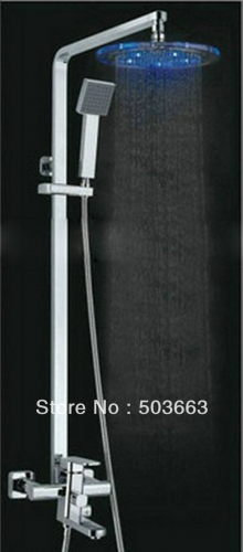 Wholesale Bathroom LED Rain Shower Head Arm Set Chrome Faucet With Handy Unit Tap S-641