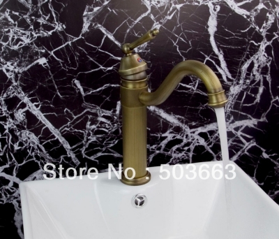 Wholesale Single Lever Antique Brass Bathroom Basin Sink Swivel Spout Faucet Vanity Faucet Swivel Mixer Tap Crane S-168